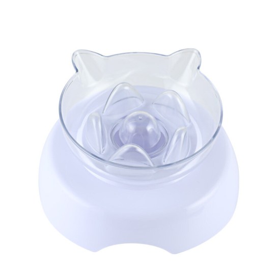 15 Degrees Incline Oblique Pet Cat Dog Bowl Detachable Cat Ears Shape Drinking Eating Feeding Bowl