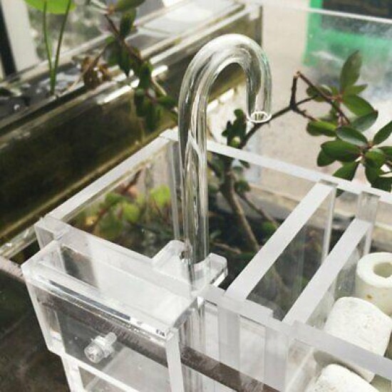 2-6 Grids Acrylic Aquarium Fish Tank External Hang On Filter Box with Water L2