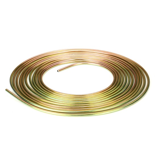 25ft Roll of 3/16inch Plated Brake Line Tubing OD Copper Nickel With 16x Tube Nuts