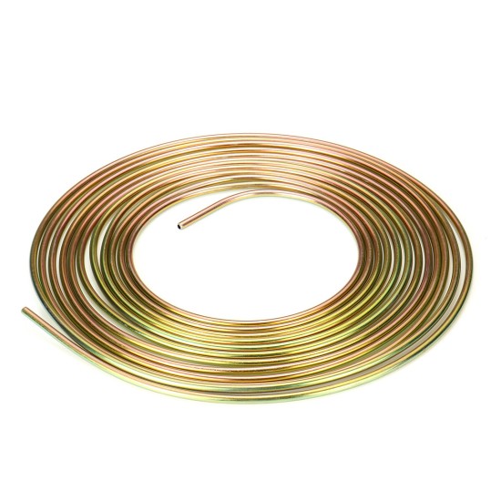 25ft Roll of 3/16inch Plated Brake Line Tubing OD Copper Nickel With 16x Tube Nuts