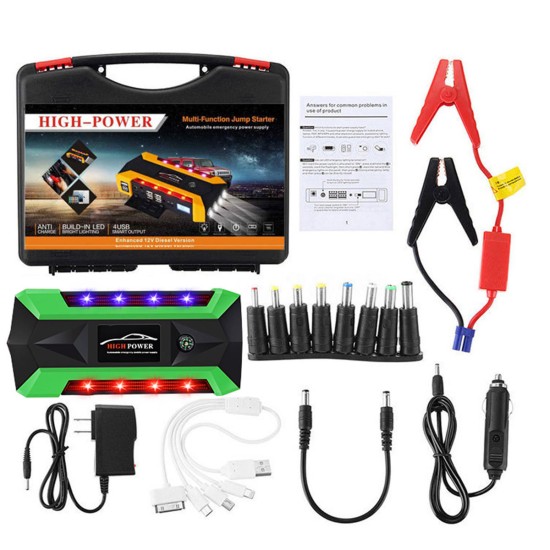 89800mAh Multifunctional Jump Starter Emergency Start Power with Safety Hammer