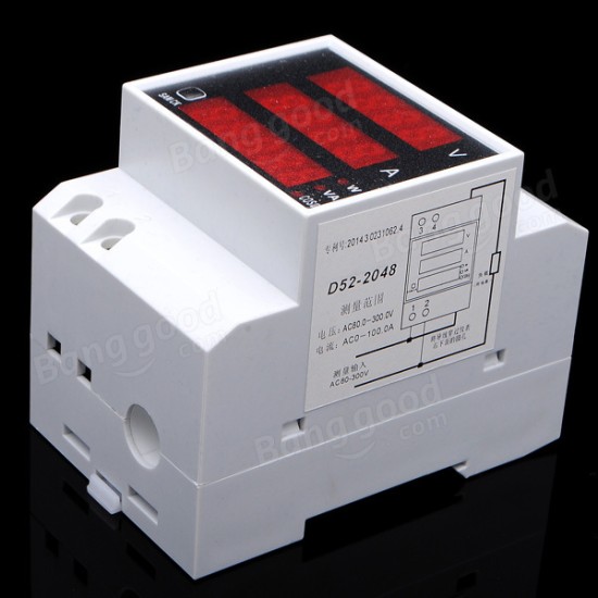 AC Volt Meter Ammeter Din Rail LED Multifunction Digital Meter