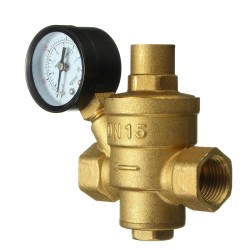 Adjustable DN15 Bspp Brass Water Pressure Reducing Valve with Gauge Flow Adjustable DN15 Bspp Brass Water Pressure Reducing Valve with Gauge Flow