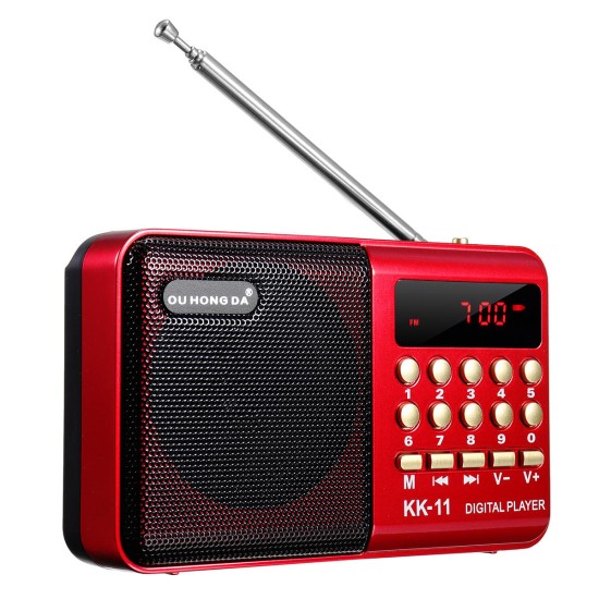 DC 5V 3W Mini Portable Pocket LCD Digital FM Radio Speaker USB TF AUX MP3 Player