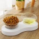 Double/Single Transparent Pet Bowl Cat Dog Puppy Food Water Drinking Feeders Dish