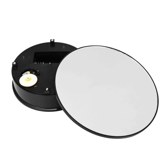 Round Mirror Top Electric Motorized 360° Turntable Rotary Jewelry Display Stand Showcase