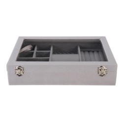 Soft Velvet Jewelry Tray Organizer Ring Storage Box Display Earring Case Soft Velvet Jewelry Tray Organizer Ring Storage Box Display Earring Case