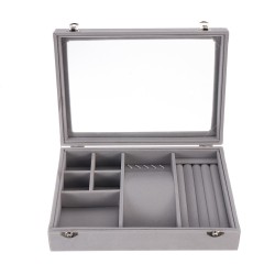 Soft Velvet Jewelry Tray Organizer Ring Storage Box Display Earring Case Soft Velvet Jewelry Tray Organizer Ring Storage Box Display Earring Case