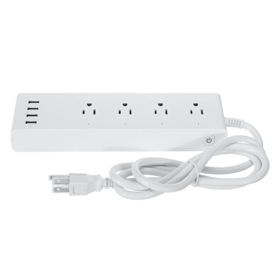 100-240V Smart WIFI Socket 4 US Plugs W/ 4 USB Ports Socket Switch Support Alexa/Echo/Google Home