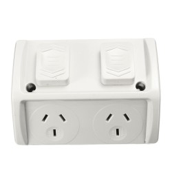 10A Weatherproof Double Powerpoint Outdoor Power Outlet Switch Socket AU 10A Weatherproof Double Powerpoint Outdoor Power Outlet Switch Socket AU