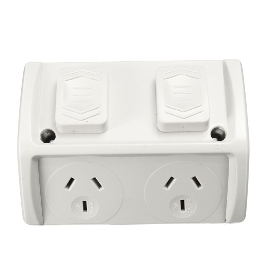 10A Weatherproof Double Powerpoint Outdoor Power Outlet Switch Socket AU