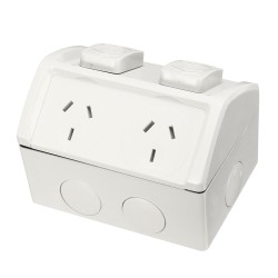 10A Weatherproof Double Powerpoint Outdoor Power Outlet Switch Socket AU 10A Weatherproof Double Powerpoint Outdoor Power Outlet Switch Socket AU