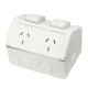 10A Weatherproof Double Powerpoint Outdoor Power Outlet Switch Socket AU