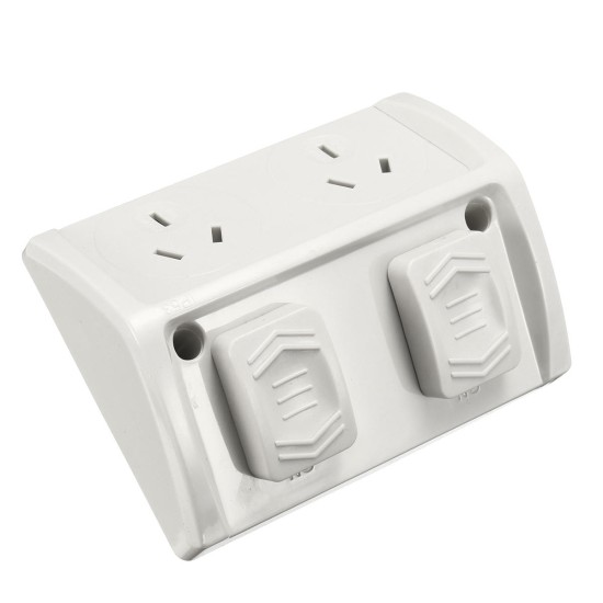 10A Weatherproof Double Powerpoint Outdoor Power Outlet Switch Socket AU