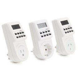 120V Digital Programmable 12/24 Hour Timer LCD Plug-in Wall Socket Switch Energy-saving 120V Digital Programmable 12/24 Hour Timer LCD Plug-in Wall Socket Switch Energy-saving