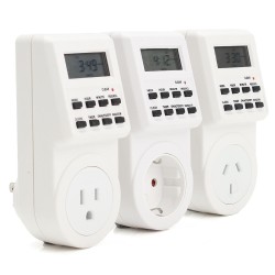 120V Digital Programmable 12/24 Hour Timer LCD Plug-in Wall Socket Switch Energy-saving 120V Digital Programmable 12/24 Hour Timer LCD Plug-in Wall Socket Switch Energy-saving