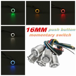 12V 16mm Metal Momentary LED Push Button Switch Power Horn Engine Start Kill Switch 12V 16mm Metal Momentary LED Push Button Switch Power Horn Engine Start Kill Switch