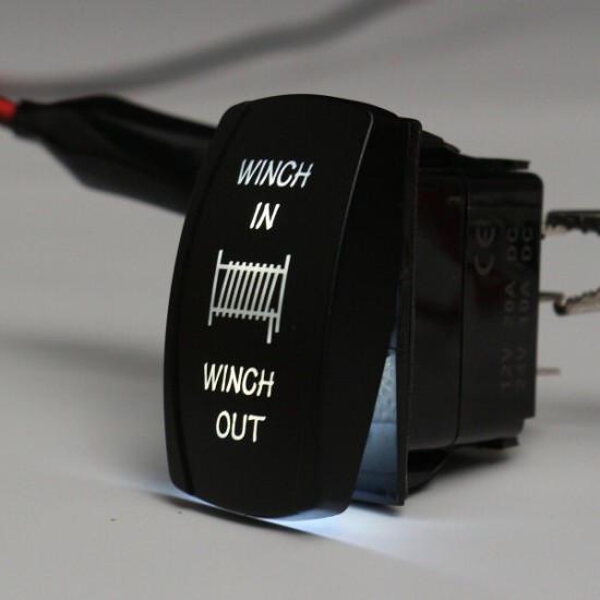 12V 20A 7Pin LED Light Laser Rocker Switch Momentary Rocker Switch Winch In Out ON/OFF