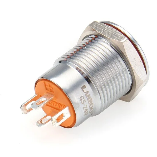 12V-24V 4Pin 12mm Metal ON/OFF LED Push Button Switch Wiring Harness ...