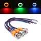 12V-24V 4Pin 12mm Metal ON/OFF LED Push Button Switch Wiring Harness Switch Self-Locking Waterproof
