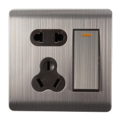 250V 10A 1 Gang 2 Ways 5 Holes Wall Switch Socket with Screws 250V 10A 1 Gang 2 Ways 5 Holes Wall Switch Socket with Screws