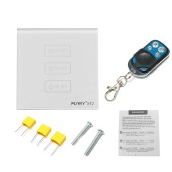 3 Gang 2 Way Glas Touchscreen Lichtschalter Intelligent Remote Control Switch 3 Gang 2 Way Glas Touchscreen Lichtschalter Intelligent Remote Control Switch