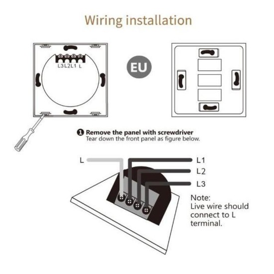 3 Gang 2 Way Glas Touchscreen Lichtschalter Intelligent Remote Control Switch