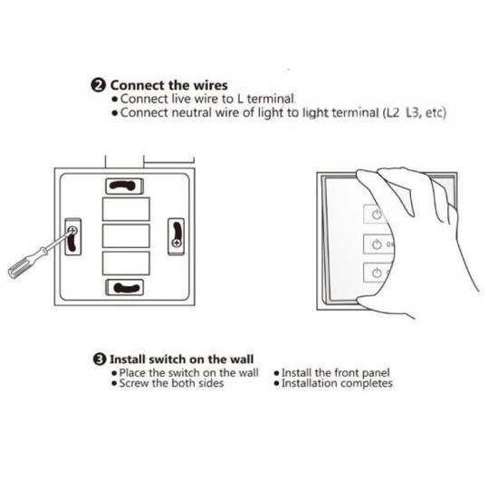 3 Gang 2 Way Glas Touchscreen Lichtschalter Intelligent Remote Control Switch