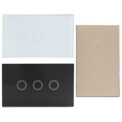 ABS 1 Way 3 Gang Crystal Glass Remote Panel Touch LED Switches Controller ABS 1 Way 3 Gang Crystal Glass Remote Panel Touch LED Switches Controller