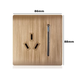 AC 110~250V 1 Gang 1Way LED Light Control Wall Mount Switch With 3 Pole Socket AC 110~250V 1 Gang 1Way LED Light Control Wall Mount Switch With 3 Pole Socket