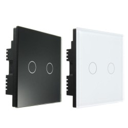 AC 250V Tempered Glass Wall Switch Panel - Two Switch Double Control AC 250V Tempered Glass Wall Switch Panel - Two Switch Double Control