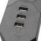 YA-18WS-3AE3U 3 Outlet EU Socket Power Strip Adaptor with 3 USB Charging Ports