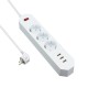 YA-18WS-3AE3U 3 Outlet EU Socket Power Strip Adaptor with 3 USB Charging Ports