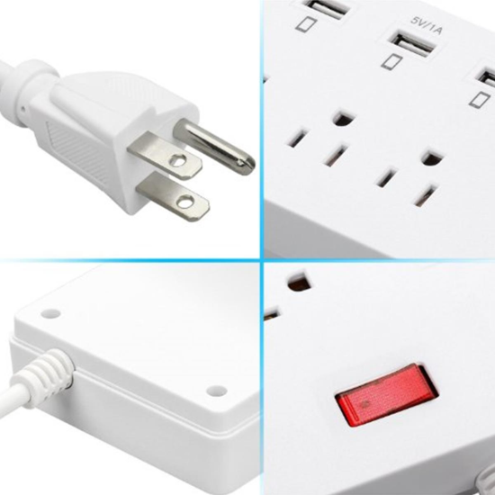 5V 1A/2.4A 6 Port USB Fast Charger 6 US Jack Plug Power Adapter Switching Socket
