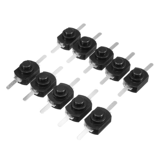 10Pcs 1A 30V DC 250V Black Latching On Off Mini Push Button Switch