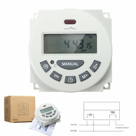 L701 12V/110V/220V LCD Digital Programmable Control Power Timer Switch Time Relay