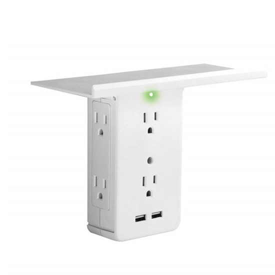 Multifunction 8 Port 6 Outlet Extenders Surge Electrical Socket Protector Washroom Extenders 2 USB Port