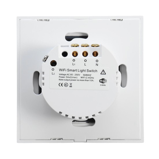 WiFi On/Off Switch Light Switch 2Gang Wireless EU Light Control Smart Switch EU Remote Conrtol