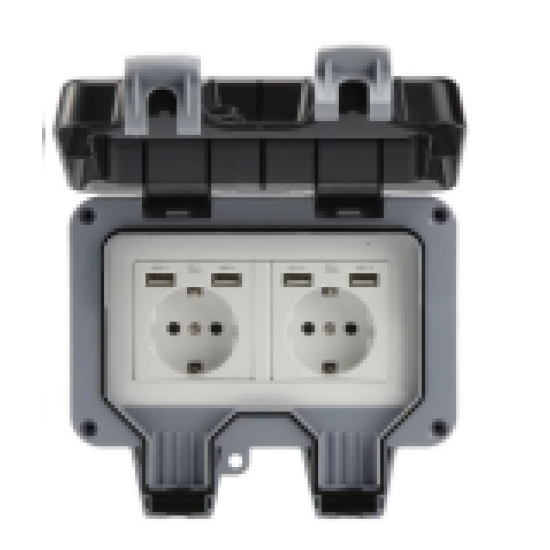 Outdoor Waterproof USB Socket Wall Outlet Air Conditioner Outlet EU UK US GER PLUG