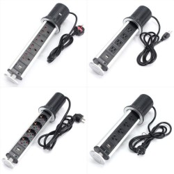 Pull Pop Up Electrical Socket 2 USB Desk Worktop Extension Lead Socket US/UK/EU/AU Plug Pull Pop Up Electrical Socket 2 USB Desk Worktop Extension Lead Socket US/UK/EU/AU Plug