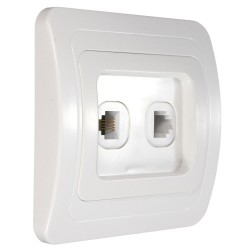 RJ11 Electric Wall Station Socket Telephone Phone Dual Outlet Panel Face Plate Socket Connector RJ11 Electric Wall Station Socket Telephone Phone Dual Outlet Panel Face Plate Socket Connector
