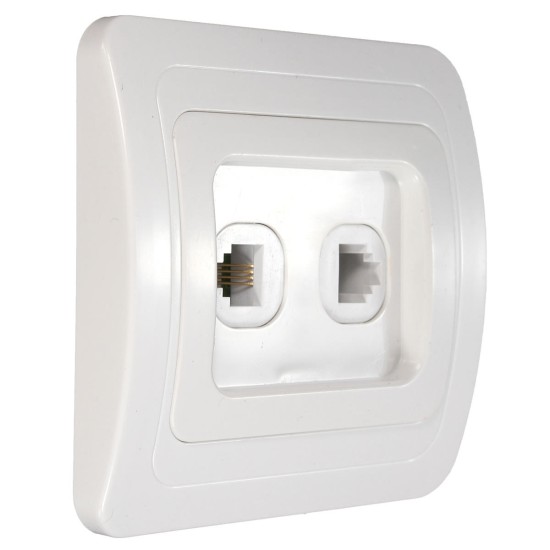 RJ11 Electric Wall Station Socket Telephone Phone Dual Outlet Panel Face Plate Socket Connector
