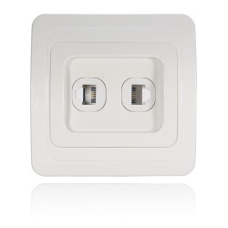 RJ11 Electric Wall Station Socket Telephone Phone Dual Outlet Panel Face Plate Socket Connector RJ11 Electric Wall Station Socket Telephone Phone Dual Outlet Panel Face Plate Socket Connector
