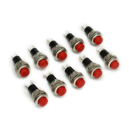 DS-316 250V 1A 10mm Self-resetting OFF/ON Switch Push Button No Lock 10pcs