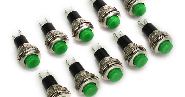 DS-316 250V 1A 10mm Self-resetting OFF/ON Switch Push Button No Lock 10pcs