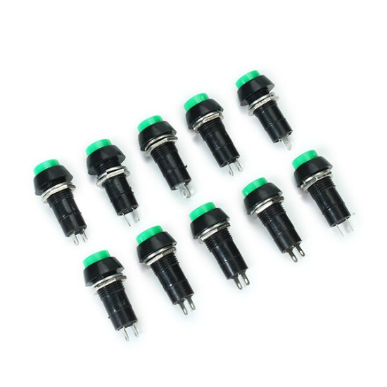 PBS-11B 125V 5A 12mm NO Lock Self-reset Switch Push Button Round 10pcs