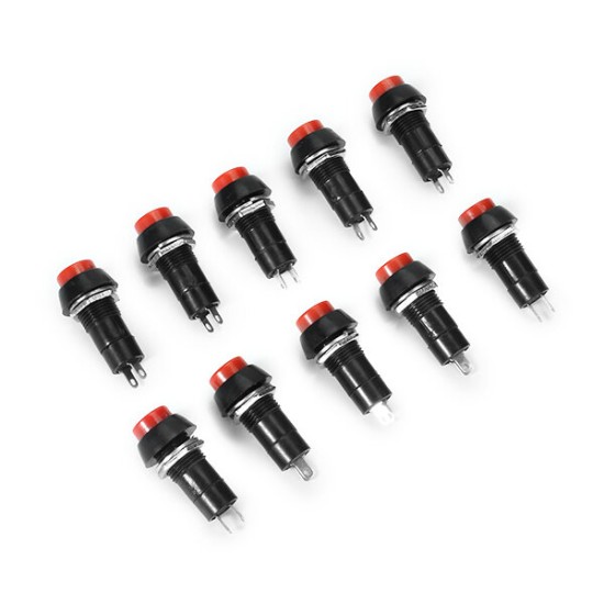 PBS-11B 125V 5A 12mm NO Lock Self-reset Switch Push Button Round 10pcs