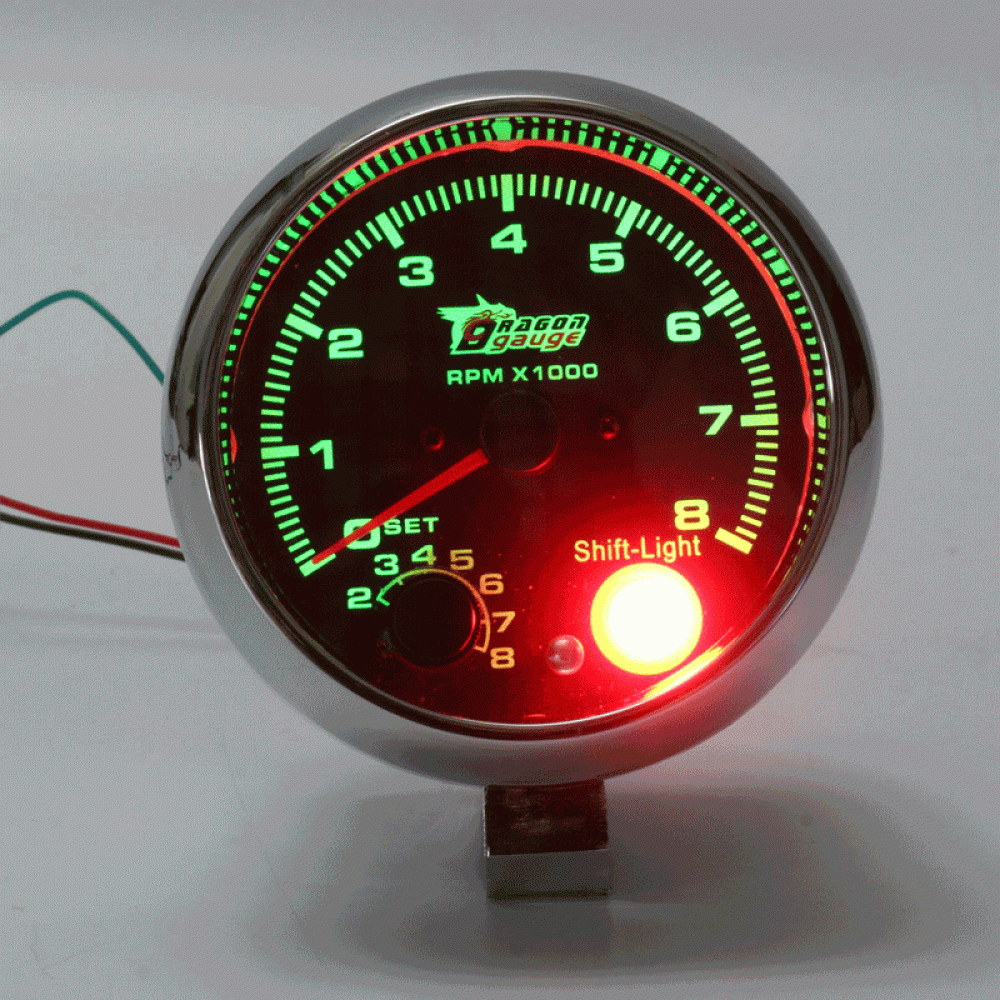 3.75 Inch 12V RPMx1000 Tacho Tachometer with Shift Light RPM Rev Gauge ...