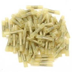 100pcs Yellow 12-10AWG Heat Shrink Butt Wire Crimp Connector Electrical Terminal 100pcs Yellow 12-10AWG Heat Shrink Butt Wire Crimp Connector Electrical Terminal