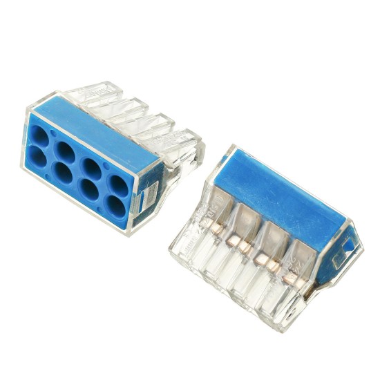 10Pcs 8 Holes Universal Compact Terminal Block Electric Cable Wire Connector